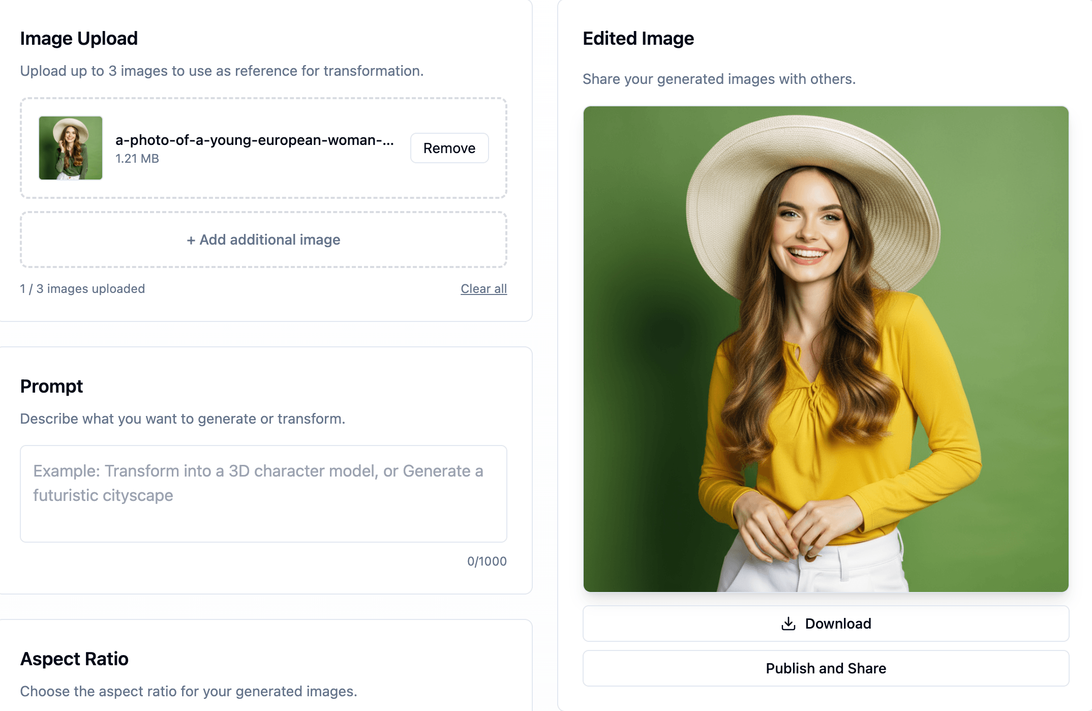 Example of AI editing transformation showing before and after results