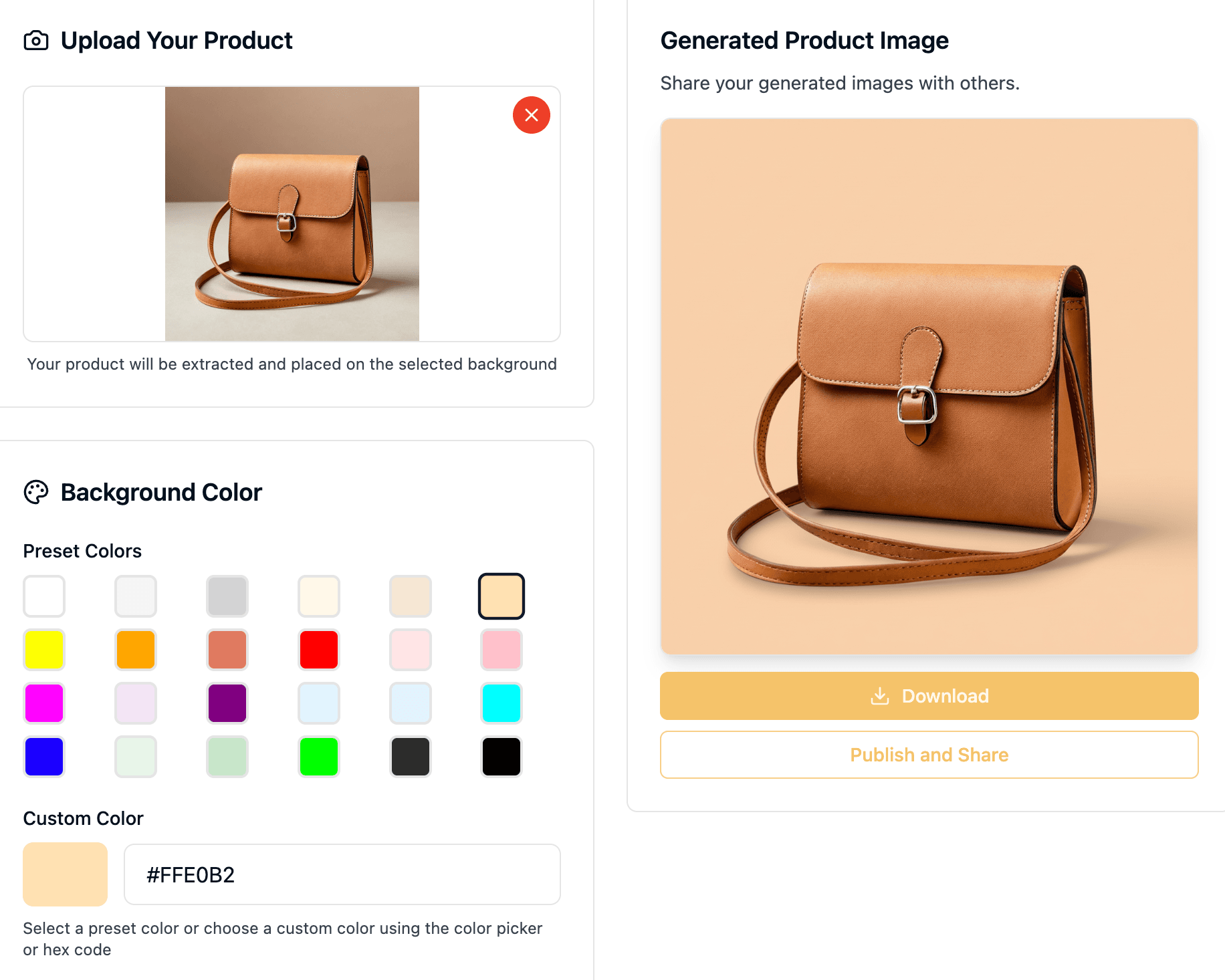 Product pure background example showing product on pure color background with realistic lighting